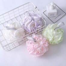 4pcs Lace Extra Exfoliating Home Spa Shower Loofahs, Sponge Brushes, Bath Spa Scrubber For Face & Body, Gently Foaming