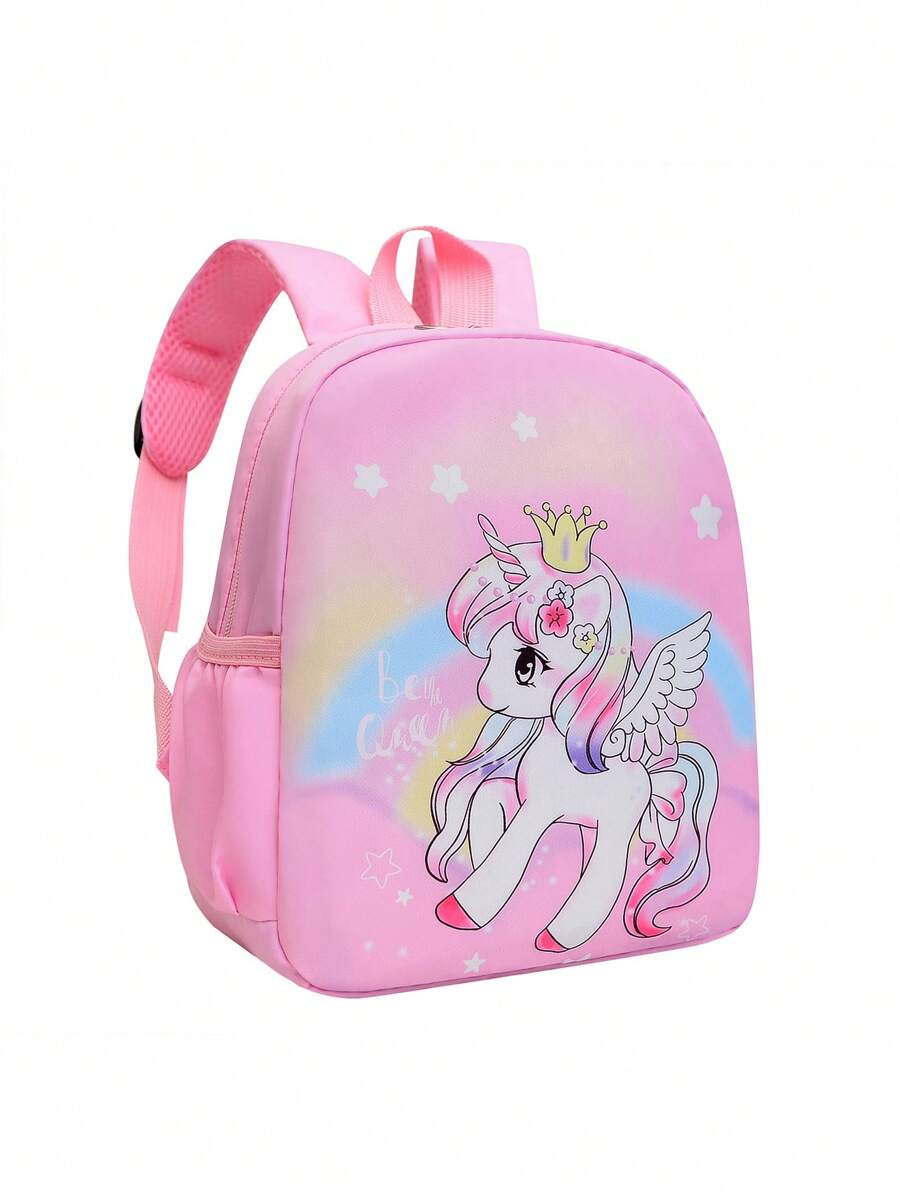 Cartoon Pony Cute Girls' Backpack, Children's Toddler Preschool Bag, Suitable For 3-5 Years Old Kids