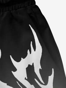 Men's Black & White Ombre Art Pattern 3D Digital Print Black Casual, Daily, Holiday Drawstring Waist Single Layer Beach Shorts