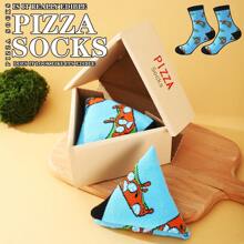 1 paire de chaussettes de haute qualité design pizza, unisexes, confortables et mignonnes, convenant pour l'été, toutes les saisons, la fête des mères, la fête des pères, Pâques, la rentrée scolaire, pour améliorer l'atmosphère de la maison. Chaussettes amusantes et mode, imaginatives et colorées, convenant comme cadeau de vacances, pour le casual, l'académique, les , le style rétro urbain, le minimaliste, les vacances, la salle de sport, les réunions de famille, les voyages, les vacances en plein air, le bureau le weekend, les cadeaux, les sports, douces et confortables
