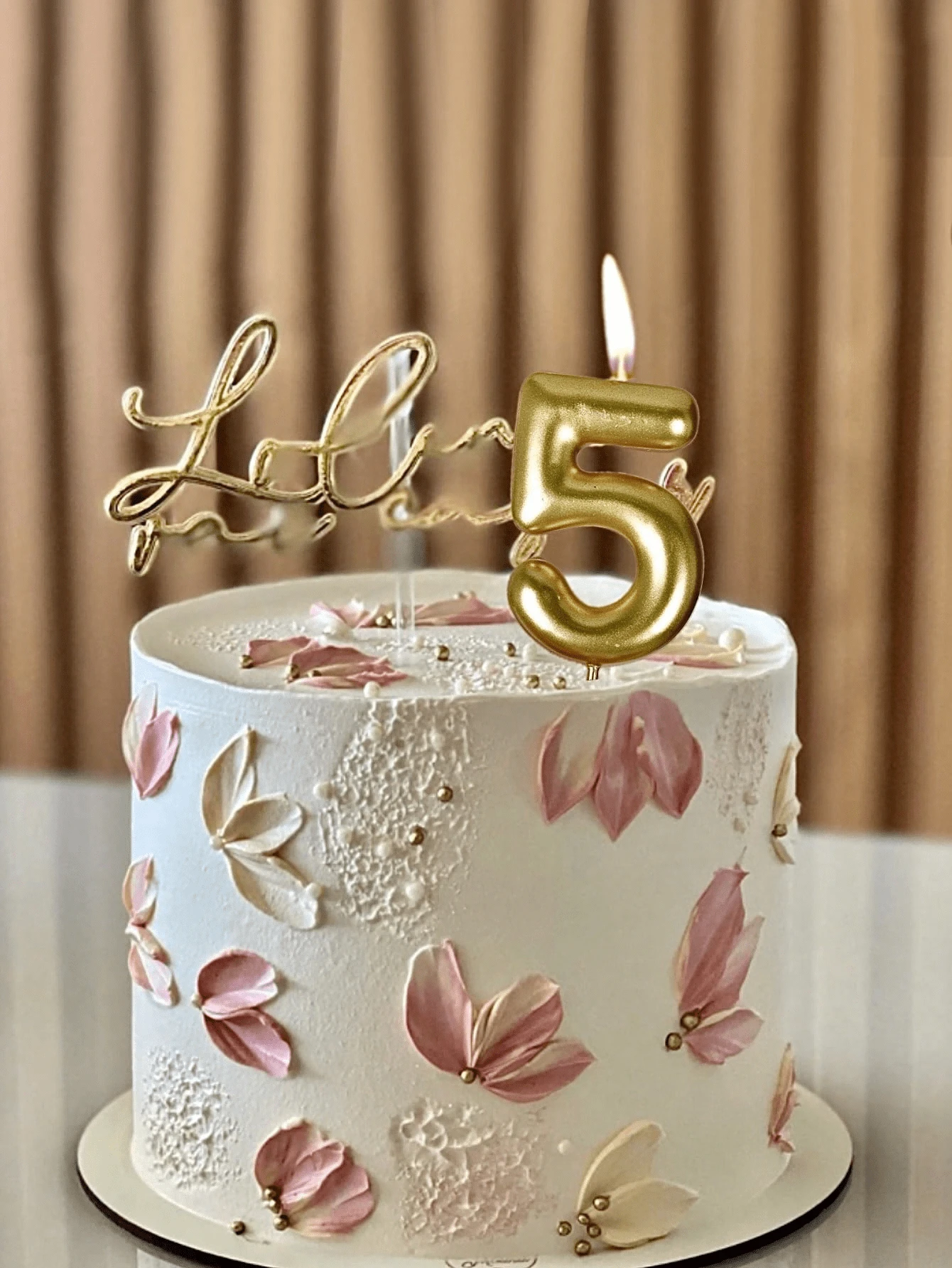 1 Set Gold & Silver Numbered 0-9 Round Birthday Candles, Birthday Cake Decor Gift, Suitable For Graduation, Wedding - Gold - View 1