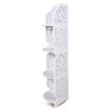 4-Tier Corner Shelf Bathroom Shelf Vertical Shelf - White - View 5