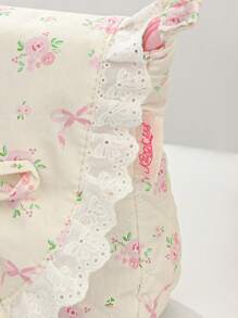 1Piece Cute Bow Floral Cross Body Bag Fashionable Casual Shoulder Bag With Bow Lace Crossbody Tote Bags With Lace Bow Handbags - Hồng - Xem 8