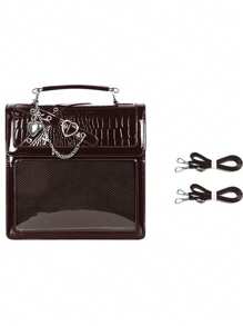 Transparent Messenger Bag, Original Subculture Goth Girl Transparent Anime Zipper Pouches Bag For Women, (Card And Badge Are For Reference Only, Not Included With The Product) - Multicolor - View 2