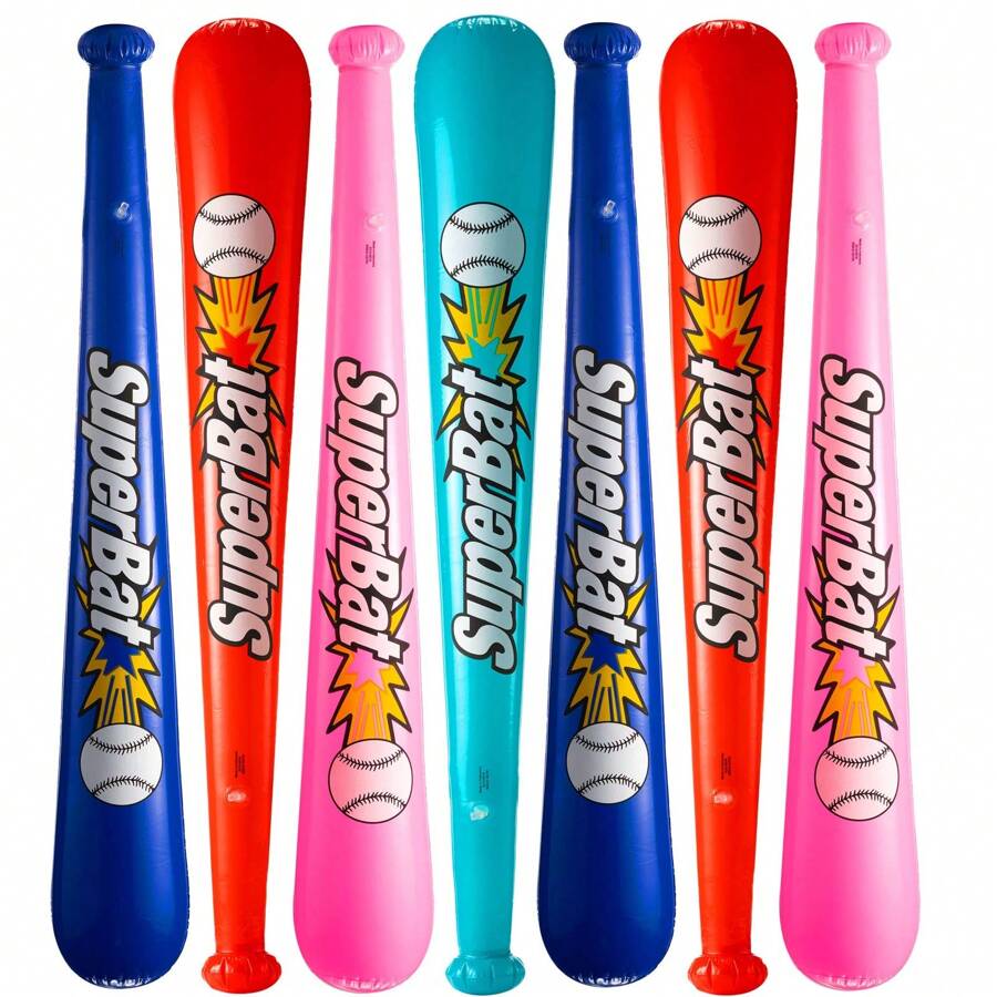 6pcs Inflatable Cheerful Baseball Bats - Balloons For Party Decor And Holiday Gifts - Colorful 83cm/32.7inch Prop For Pool Party - Multicolor - View 1