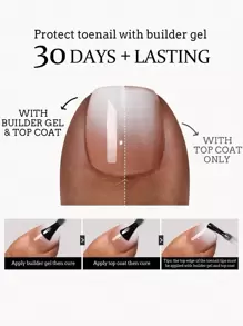 150pcs Short Square Brown/Pink Adhesive Gel Nail Tips, 15 Sizes Option, Short French Ombre Matte False Toenail Decoration Suitable For Women & Girls Toe Nails