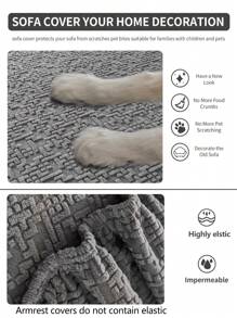 1pc Stretch Sofa Cover, Universal Four Seasons Anti-Slip Anti-Splash Full Wrap Fabric Thicker Sofa Seat Cushion Cover, Machine Washable Sofa Throw Blanket, Dustproof And Dirt-Resistant Home Decor Pet Friendly Protector Fits L-Shaped Sofa And 1/2/3/4 Seater For Bedroom, Office, Living Room
