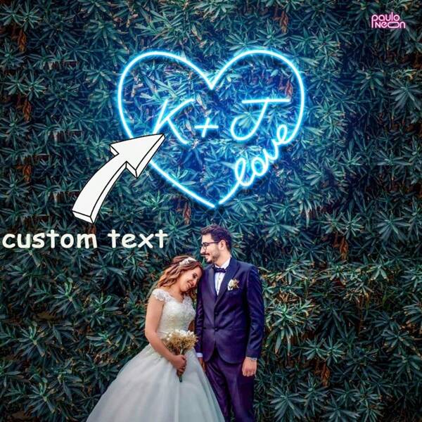 1pc Personalizado Split Neon Light Single Row Single Line Coração-Forma Amor Moldura Neon Light Nome Personalizado Neon Light. É Adequado Para Decoração De Casamento, Decoração De Casa, Decoração De Quarto, Decoração De Cena De Proposta, Decoração De Festa De Aniversário, Etc.