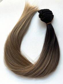 ZURO 16 Clips 22 Inch 7pcs Ombre Straight Synthetic Hair Extensions For Women - Multicolor - View 6