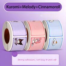 Sanrio Sanrio 3 Roll Stickers With Sanrio Characters, Elementary School Name Stickers, Sweet Handwritten Name Stickers, Cartoon Diary Stickers, Kuromi And Cinnamoroll