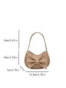 1pc Sweet PU Bow Handbag Shoulder Bag, Casual & Fashionable Solid Color Small Bag, Meets All-Match Storage Needs, Multiple Colors Available, Exquisite & Versatile, Suitable For Daily Travel, Shopping, Photography, All Seasons, Great Gift For Teenagers - Bow Handbag - View 11