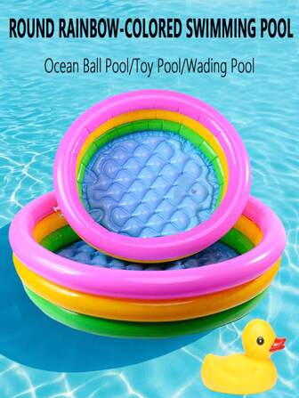 1pc Inflatable Round Swimming Pool, Extra Large Thick Family Use Pool, Suitable For Adults, Outdoor, Garden, Backyard, Summer Water Party, Beach Essentials, Beach Accessories, Pool Float