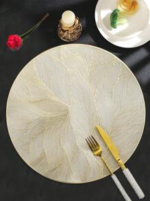 2/6 pezzi Tovagliette rotonde con motivo floreale a rose dorate, da 15 pollici, in materiale PVC, con stampa dorata, impermeabili, lavabili, facili da pulire, antiscivolo, resistenti al calore, adatte per decorazione della stanza, tavolo da pranzo, decorazione della casa, decorazione per feste, vacanze, festa, compleanni, matrimoni, regali, cene, all'aperto, picnic.
