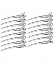 10 pièces Pinces à cheveux en métal pour la mise en forme et la séparation, argent pour les cheveux longs des femmes, pinces à boucles d'alligator pour rouleaux à cheveux, salon, nœuds papillon DIY, accessoires pour cheveux, outils de coiffure - multicolore - Voir 10