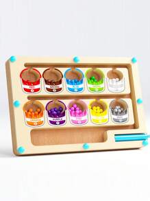 Magnetic Color And Number Maze, Wooden Color Classification Maze, Wooden Color Matching Learning Counting Puzzle Board - Multicolor - View 13