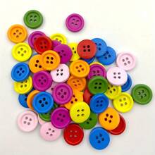 50 stuks gemengde kleuren 1,15 cm/1,5 cm houten knoop met 4 gaten, ronde houten knoop, doe-het-zelf knutselwerkjes en kledingdecoratie