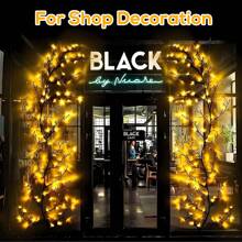 1PC Solar Willow Vine Light, Rattan Fairy Light, Bendable Rattan Branch Light, Flexible Artificial Branch Light, 72 LED 55inch ", 96 LED 72.8inch", Solar Indoor Night Light, Wall Decoration Embellishment Creative Decoration Light,Applicable For Holidays, Christmas, Halloween, Graduation Season Various Festivals - Warm White - View 8