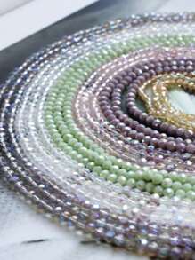 1pc/10pcs Fashion Minimalist Bright Color Glass Crystal 4mm Flat Beads Jewelry DIY Craft Supplies