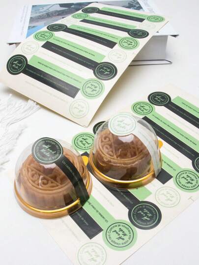 100pcs/150pcs/200pcs/300pcs/500pcs Black Long Cake Labels, 3 Colors Push-Push Handmade Food Baking Sealing Stickers, Self-Adhesive Handmade Baking Labels, Sealing Stickers, Labeling Stickers