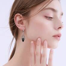 Pendientes colgantes de ópalo para mujer, pendientes de plata de ley 925 con nudo celta, pendientes de gancho para pesca, joyas de cumpleaños como regalo para ella