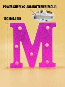 1pc 16cm/6.3in Creative Purple Glowing Letter Lamp, Battery Powered LED Letter Light, Suitable For Bedroom Decor, Wedding Decor, Party Decor, Birthday Decor, Girls Room Desk Decor Lamp, Proposal Decor Letter Light, Home Decor LED Light - Purple - View 10