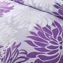 7-Pcs Bed In A Bag Comforter Set Queen, Boho Flower Print Comforter And 2 Pillowshams, Flat Sheet, Fitted Sheet,2 Pillowcase Set, Soft Microfiber, Comfortable And Warm Bedding Set, Bedroom Decor For All Seasons, Ideal Gift For Mom - 紫色 - 24 - 查看 9