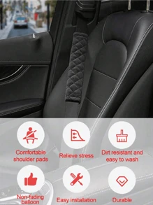 2pcs Soft Anti-Leak Car Neck Supports & Seat Belt Shoulder Pads, Breathable Material Conforms To Body Curves To Reduce Tightness, Suitable For All Seasons, Dirt-Resistant And Washable, Fade-Proof And Pill-Resistant, Perfect For Car, Truck, SUV, Backpacks