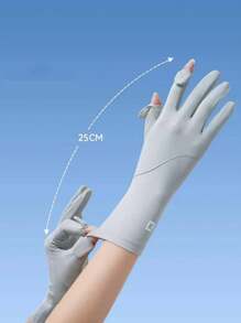 女士薄冰丝防晒手套，透气防紫外线露指驾驶手套，带触摸屏，夏季 - 彩色 - 查看 2