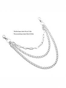 Multi-Layer Metal Waist Chain, Punk Style, Elegant And Fashionable, Silver Metallic Waist Chain, Suitable For Christmas, Thanksgiving, Valentine's Day Gifts, Suitable For Teen, Summer Casual Outdoor Athletic Or Vacation Travel Or Graduation Gifts Or Birthday Dress Accessories Or Daily Wear