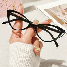HAITONGCR 1 pieza Gafas de lectura con montura de ojo de gato para mujer, marco versátil y de moda, apto para uso diario en TV, teléfonos y computadoras