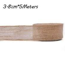 5M/Packung Natürliches Vintage Jute Sackleinen Band Basteln DIY Bögen Hochzeiten Geschenk Verpackung ideal für Sträuße, Jute Stoff Geburtstagsfest Kuchen Heim Dekoration in 6 Größen erhältlich (10mm-38mm)