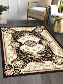 1 st. 'Bohemian, Golden Pattern, Beige Wine Glass Shape, Round Flower' Antislipbestendig tapijt, Machinewasbaar, Tapijt voor entree Woonkamer Slaapkamer Kinderkamer, Buitenpatio Tuin Tuindecoratie Tapijt, Woondecoratie, Kamerdecoratie, Gebiedskleed, Wandtapijt