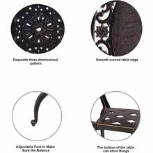 C G Outdoor Side TablesCast Aluminum Patio End Tables Anti-Rust Coffee Table For Garden Patio Lawn 60cm Round Copper