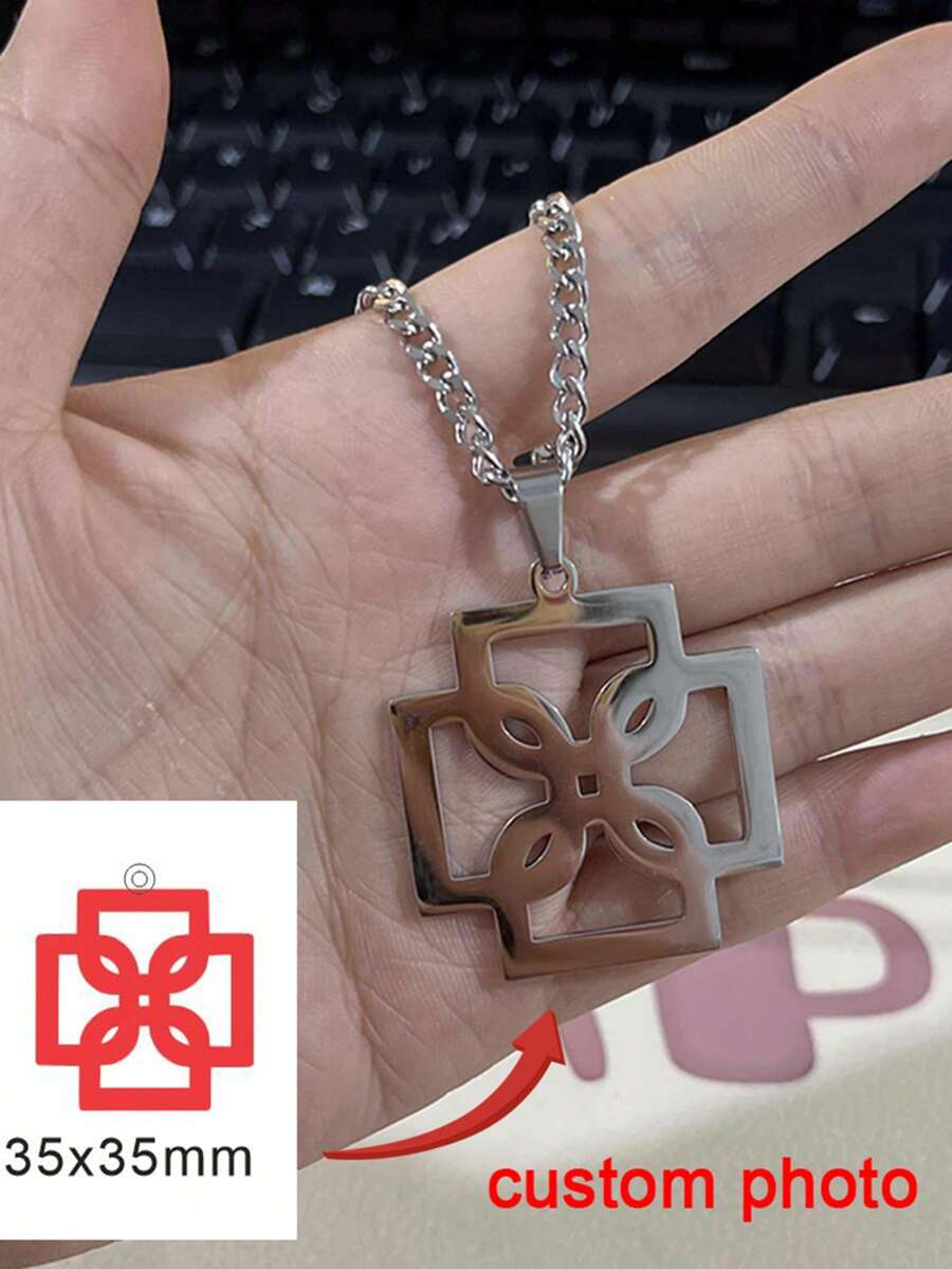 Custom Fashion Stainless Steel Necklace Hip Hop Style Male And Female Couple Necklace Rapper Fan Personalized Jewelry Gift - As Shown - View 1