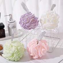 4pcs Lace Extra Exfoliating Home Spa Shower Loofahs, Sponge Brushes, Bath Spa Scrubber For Face & Body, Gently Foaming
