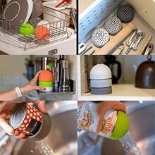 1 pieza Filtro de lata de silicona, colador multifuncional mini, tamiz de comida para drenar latas, filtro de cocina mini, drenaje de lata de silicona portátil, accesorios de cocina para el hogar
