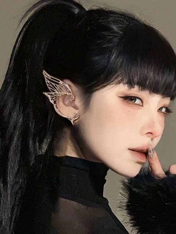 2pcs Elf Wings Earbone Clip High End Unique Earpiece Butterfly Wings Integrated Earbone Clip