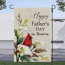 [Polyester Garden Flag]1pc Vibrant Spring Welcome Garden Flag, Father's Day Flag, Floral, Love Element, Two-Sided Garden Flag, , Ideal For Outdoor Yard And Lawn Decor, Farmhouse Holiday Design, 12 X 18 Inches, No Flagpole Included Gifts Birthday Graduation
