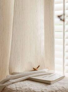 1PC Tkanina Francuskie Vintage Beżowe Japońskie Lniane Półprzezroczyste Zasłony - Miękka, ciężka tkanina z Eleganckim Pionowym Drapowaniem Do Salonu Sypialni Zasłony Filtrujące Naturalne Światło Prywatność Przezroczyste Boho Home