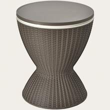 Lifezeal 8 Gallon 3 In 1 Patio Rattan Cooler Bar Table Adjust Ice Bucket Brown\Black - Brown - View 8