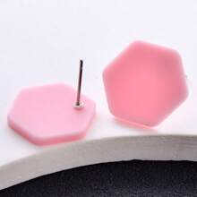 1 Pair Acrylic Premium Frosted Geometric Stud Earrings For Women, Holiday Party Wear Ear Jewelry - Round - View 69