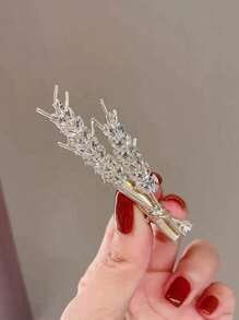 1pc Minimalist Wheat Ear Alligator Hair Clip, Stylish Bangs Hairpin For Women