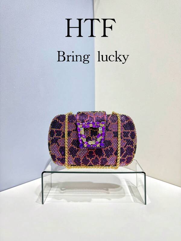 Neue Luxus Abendtasche Mode Glitzer Modehandtaschen Diamanten Metallgriff Abendtaschen Geraffter Box Handtaschen für Damen Geldtasche