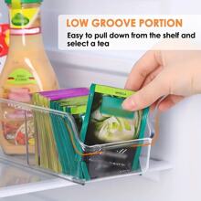 1pc Desktop Storage Box, Transparent Multi-Compartment Organizer Box For Stationery, Tea Bags, Coffee Supplies And Other Small Items