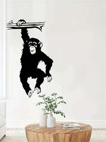 1pc Home Decorations Funny Monkey Tree Wall Decal For Living Room, Cartoon Jungle Forest Animal Branch Vinyl Wall Sticker For Bedroom, Vinyl Decal For Home Decorations, Wall Decoration Items Refresh Your Home Room Decor Bathroom Decor Bedroom Decor Room Decoration Stuff Living Room Decor House Decor Home Decor Living Room Wall Art Wall Paper Stickers