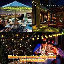 1pc Solar Fairy Lights For Outdoor Garden, LED Crystal Globe Solar String Lights Outdoor/Indoor 20 LED 50 LED 100LED IP65 Waterproof Solar Lights For Outside 8 Modes Crystal Globe Lights For Outdoor/Indoor Garden Patio Balcony Wedding Party Window Yard Tree Camping Tents Decor (Warm White/Multicolor)