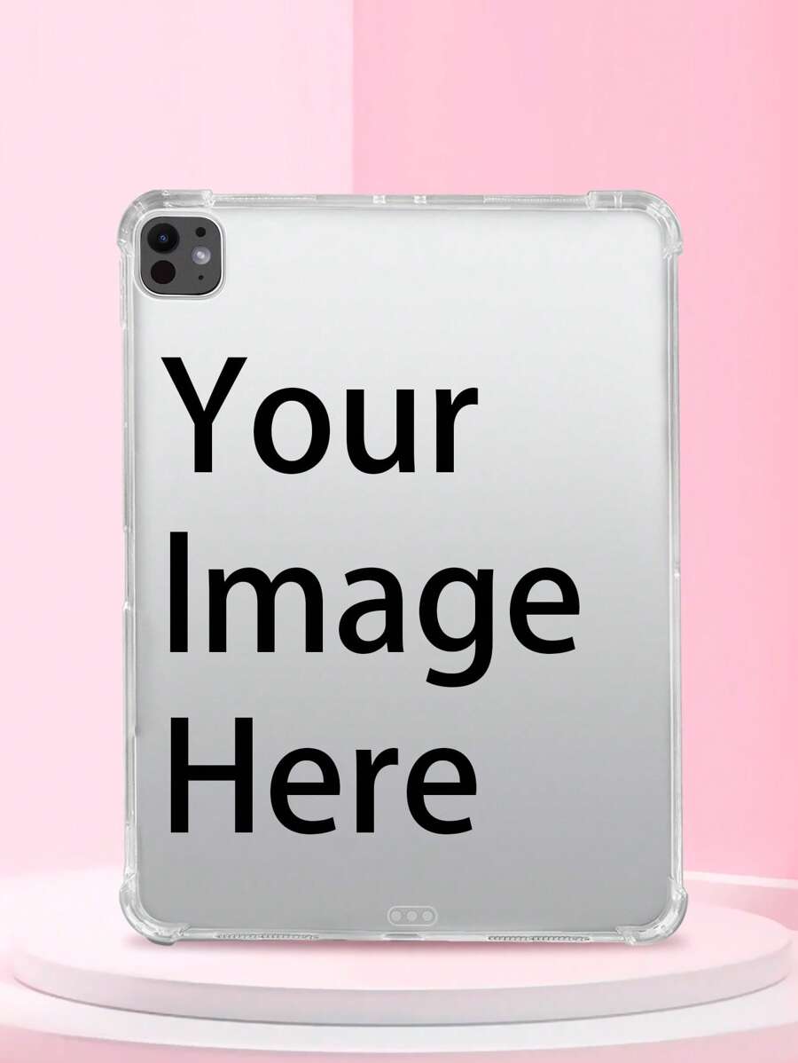 1pc Customized Family, Friends, Couple, Kids Or Pets Pattern Soft Silicone With Anti-Fall Air Cushion Transparent Protective Case Compatible With Ipad Pro 13, Air 13 And Other Models, Clear, Stylish, Colorful, Vintage, Cute, Contracted, Funny, Custom, Personalized, Unique, Customized, Ideal Gifts For Him, Ideal Gifts For Her, Boyfriend, Girlfriend, Family, Friends, Grandparents, Couple, For Anniversaries, For Birthdays - Clear - View 1
