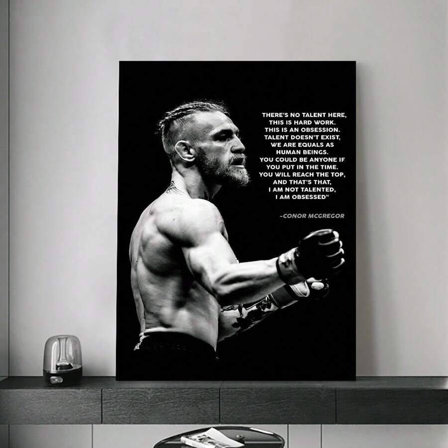 1pc Conor McGregor Wall Art, Motivational Quote Decor With Vibrant And Fashionable Style, Suitable For Boxing Fans, Fighters, College Dorm Room Decor
