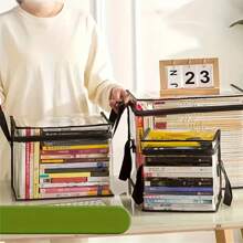 Bolsa de almacenamiento grande de PVC transparente con asas dobles - Plegable y a prueba de humedad, ideal para libros, juguetes y artículos de tocador - Perfecta para organización en el hogar, la oficina y los viajes, bolsa de almacenamiento transparente, asas resistentes