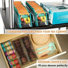 1pc Desktop Storage Box, Transparent Multi-Compartment Organizer Box For Stationery, Tea Bags, Coffee Supplies And Other Small Items